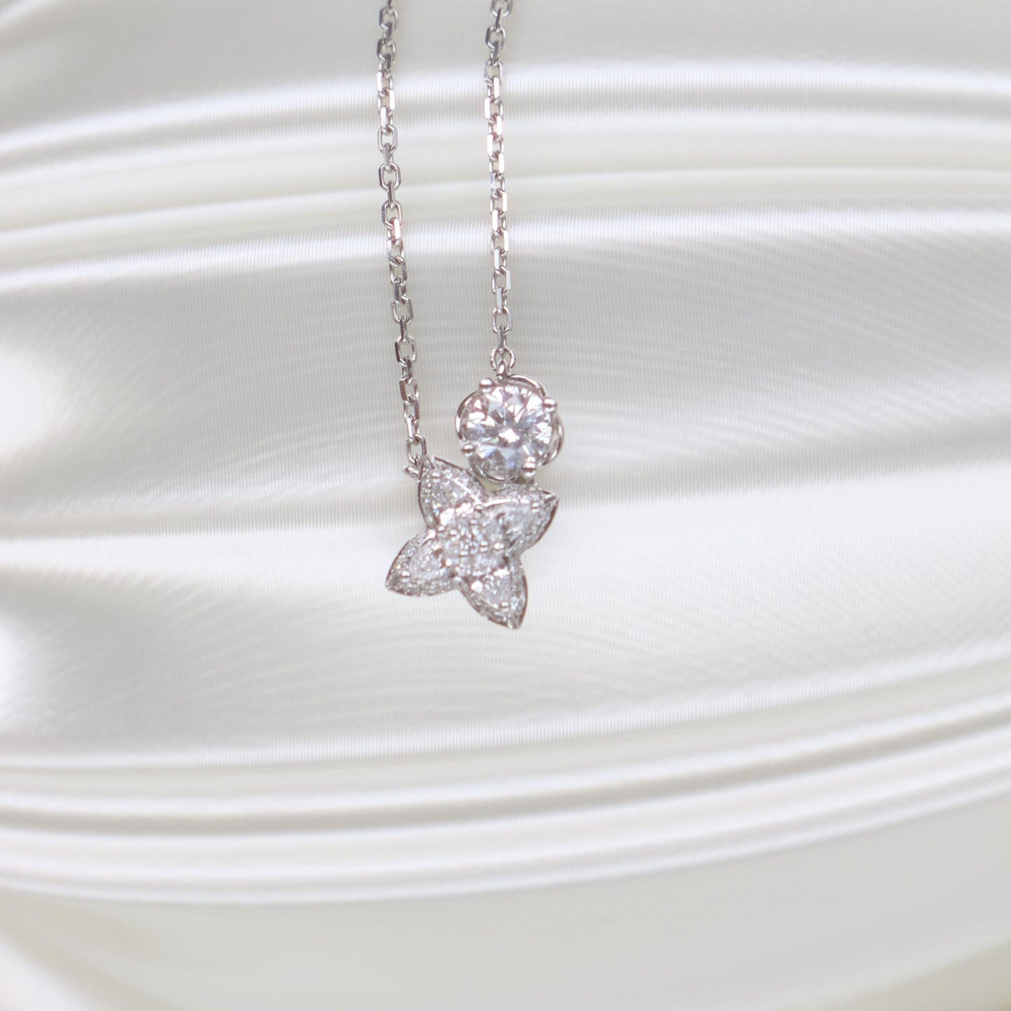 Heart Necklace with 0.3 TCW Round Cut Moissanite