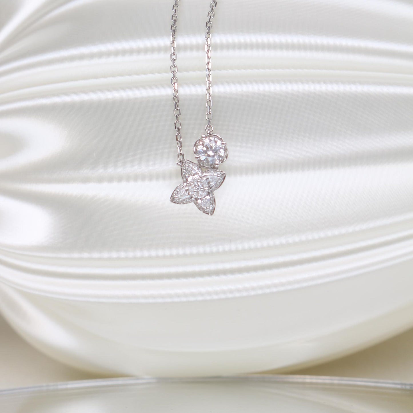 Heart Necklace with 0.3 TCW Round Cut Moissanite
