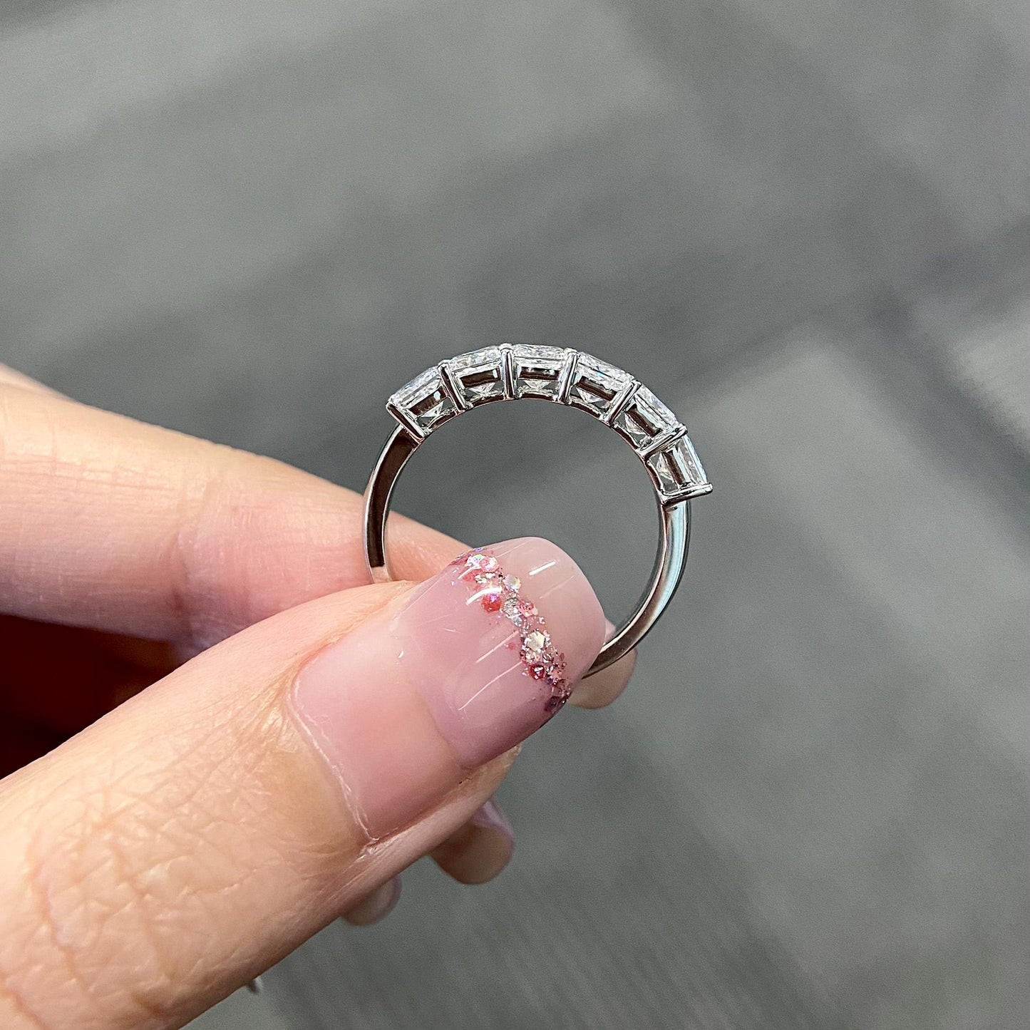 2.0 TCW Princess Half Eternity Lab Grown Diamond Wedding Band