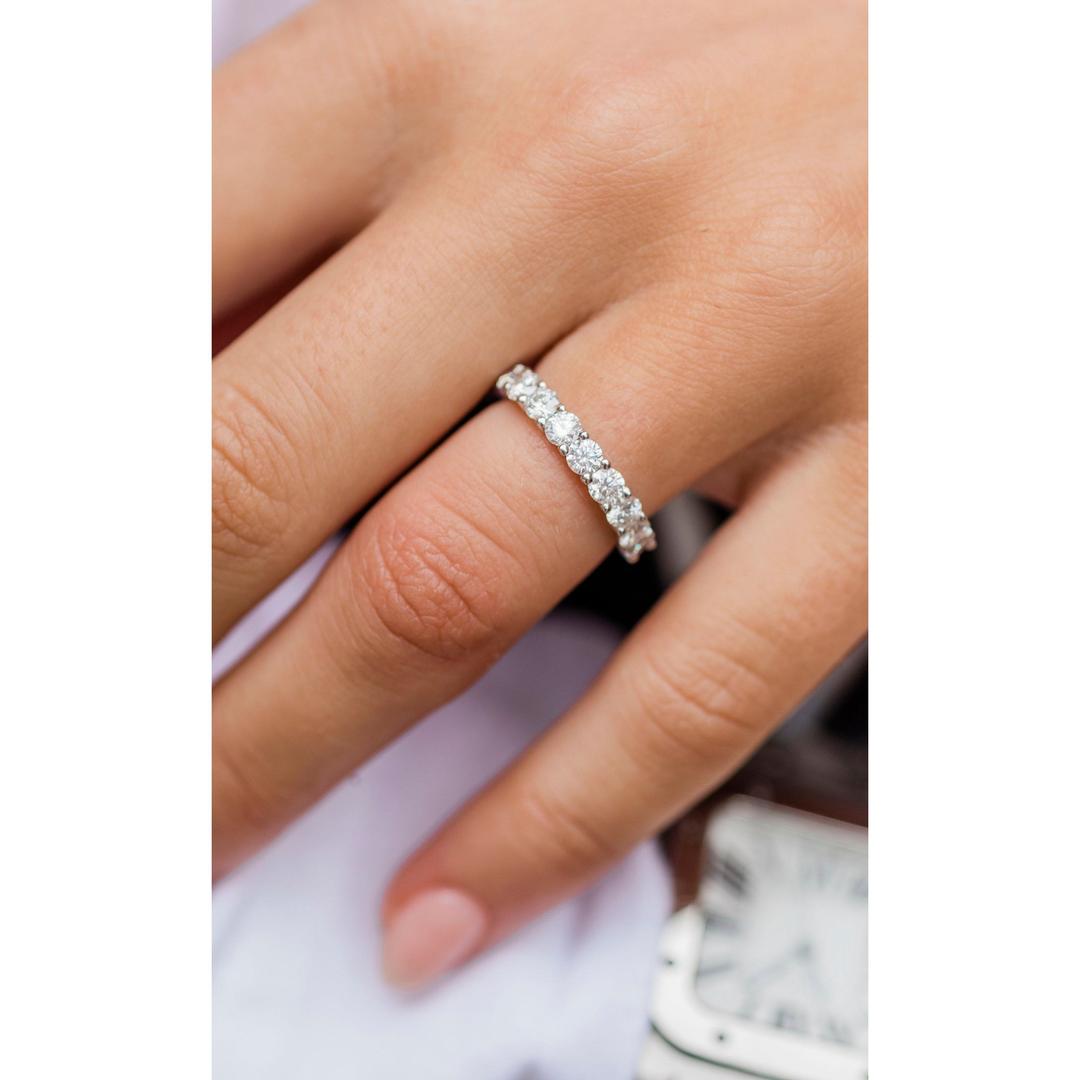 Full Eternity Band with 1.50 TCW Round Cut Moissanite