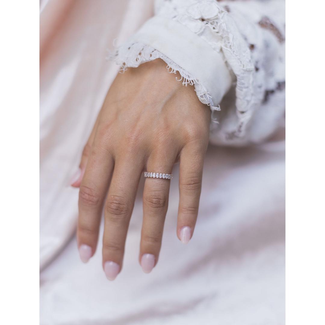 Full Eternity Band with 1.40 TCW Oval Cut Moissanite