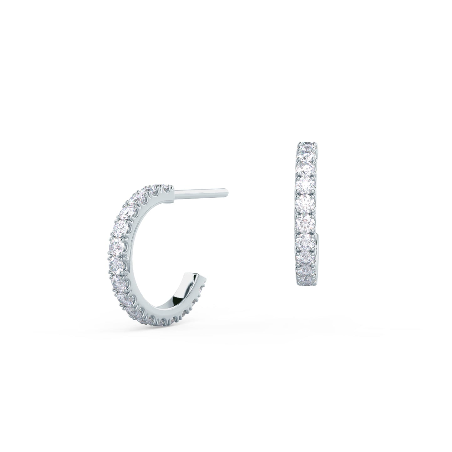 Huggie Hoop Earrings with 0.63 TCW Round Cut Moissanite