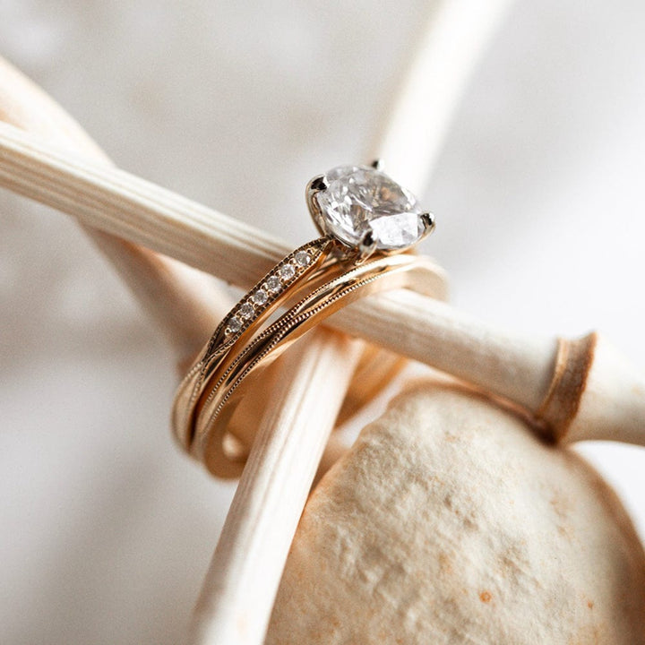 Pave Setting Ring with 2.0 CT Round Moissanite