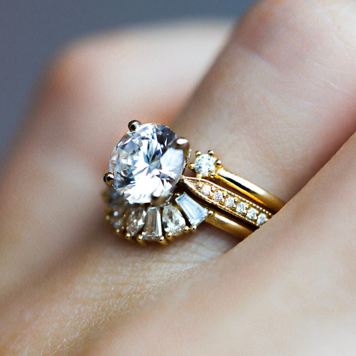 Pave Setting Ring with 2.0 CT Round Moissanite