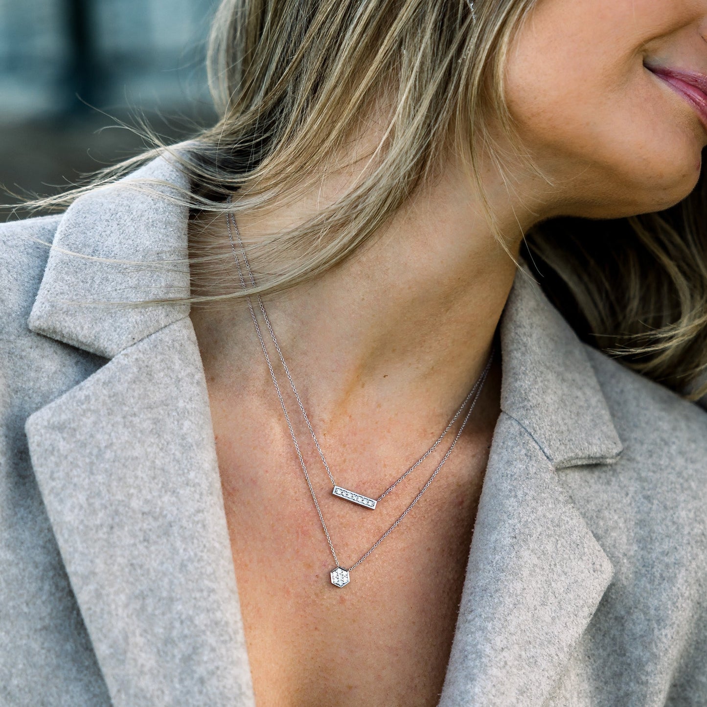 Minimalist Necklace with 0.21 TCW Round Cut Moissanite