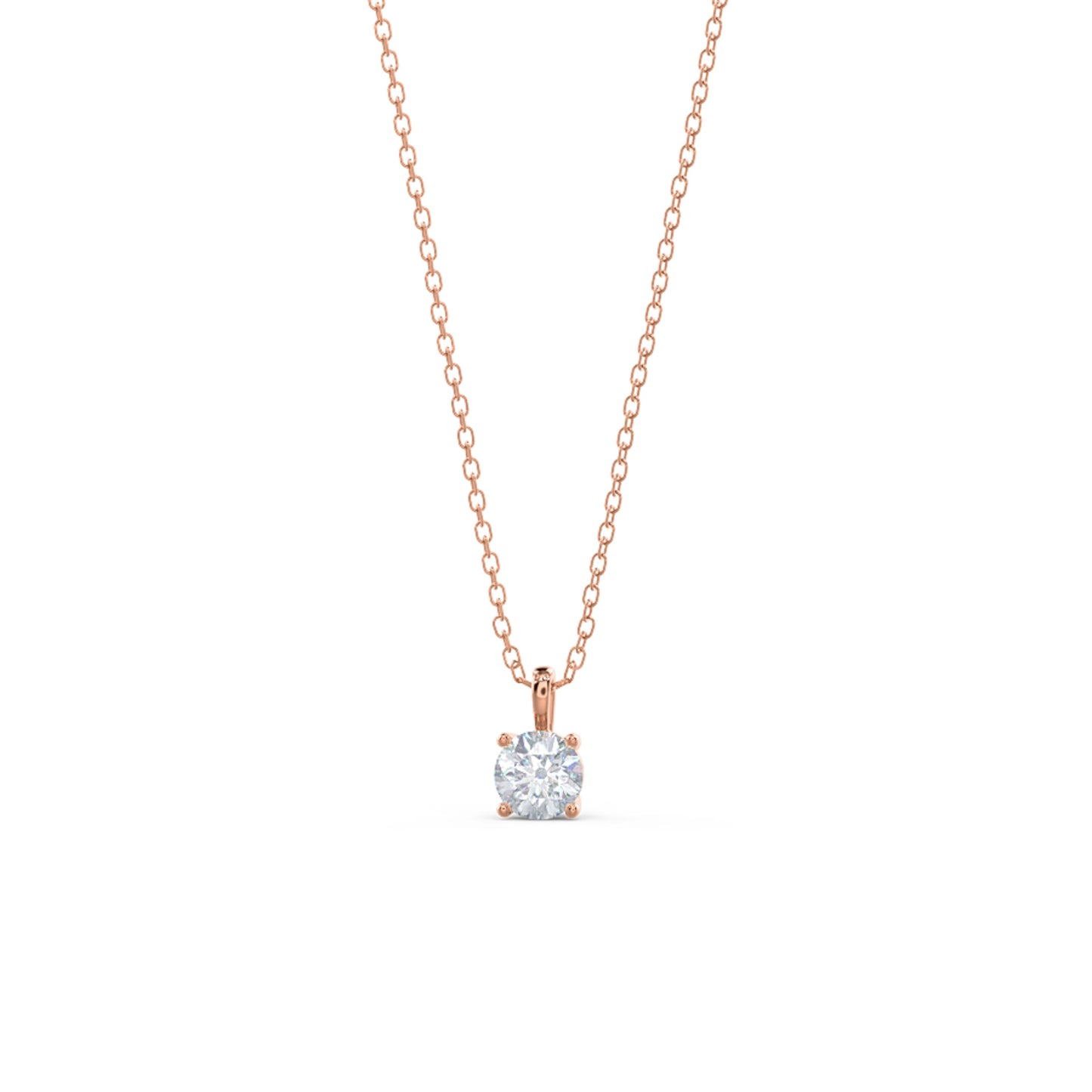 Solitaire Necklace with 0.35 CT Classic Round Cut Moissanite