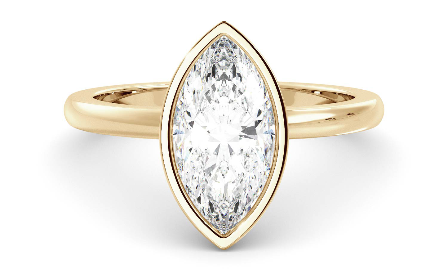 Bezel Ring with 1.0 CT Marquise Moissanite