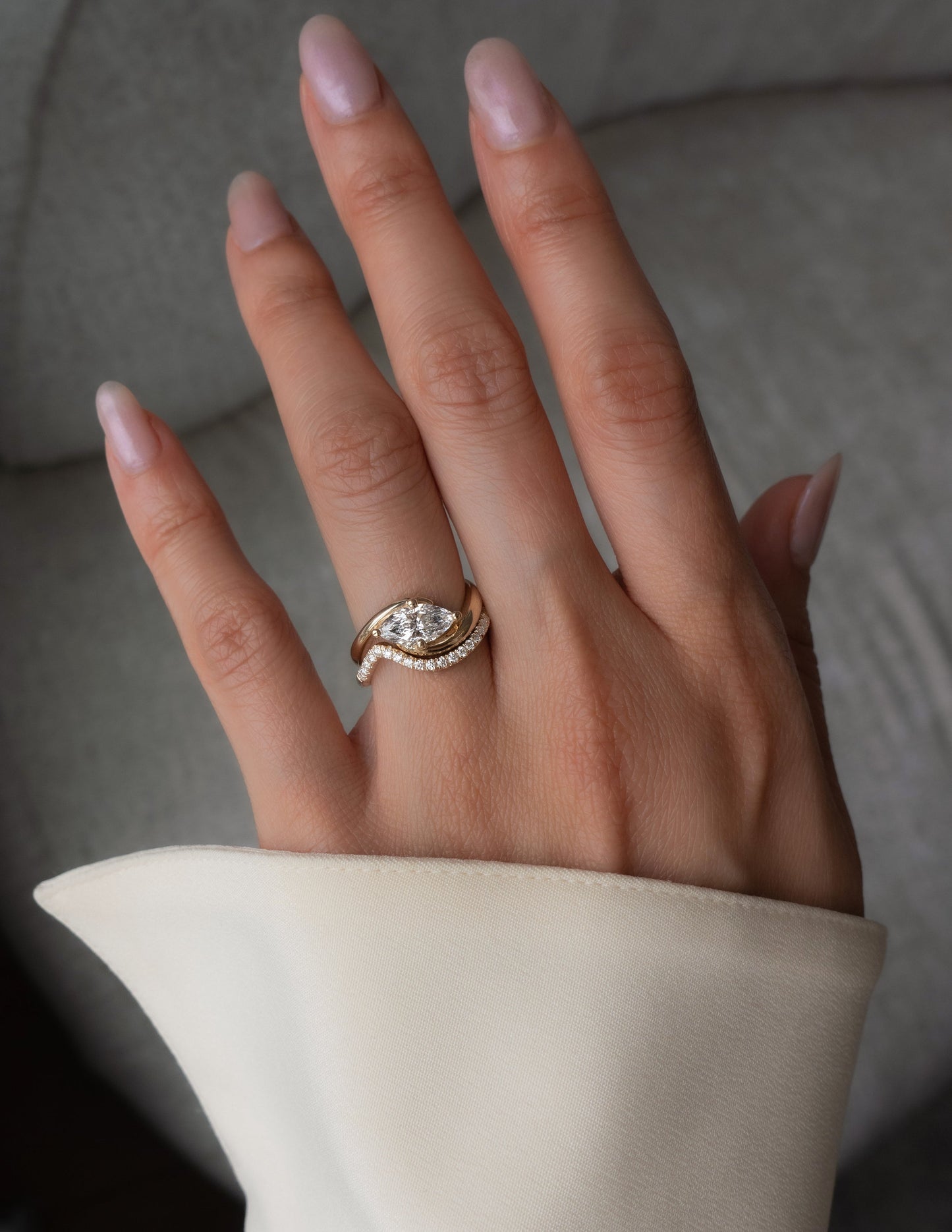 1.0 CT - 2.0 CT Marquise Cut Lab Grown Diamond Solitaire Setting Bridal Set