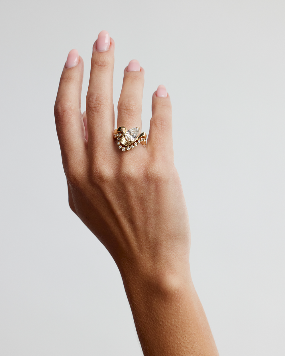 Lucette- Pear Unique Style Lab Grown Diamond Engagement Ring