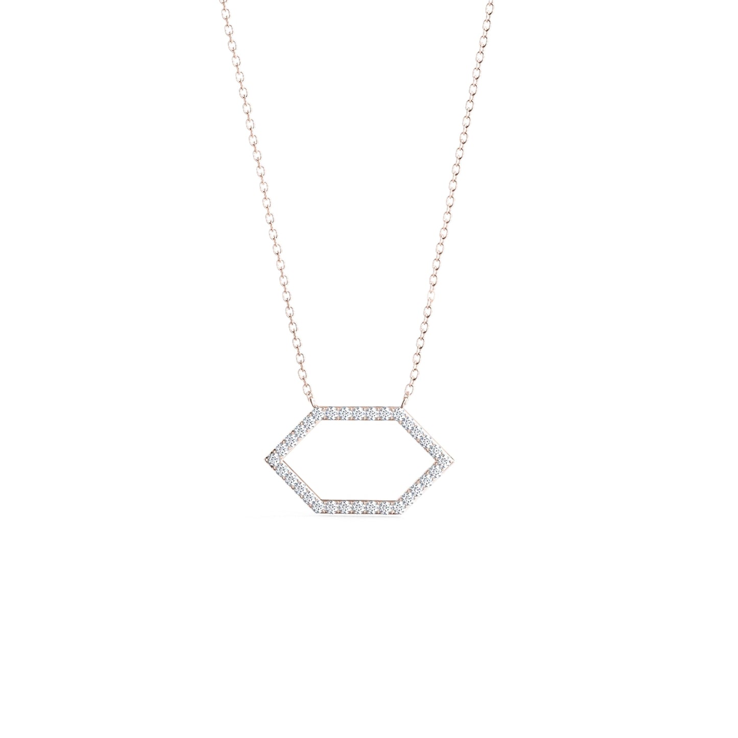 Open Hexagon Necklace with 0.15 TCW Round Cut Moissanite