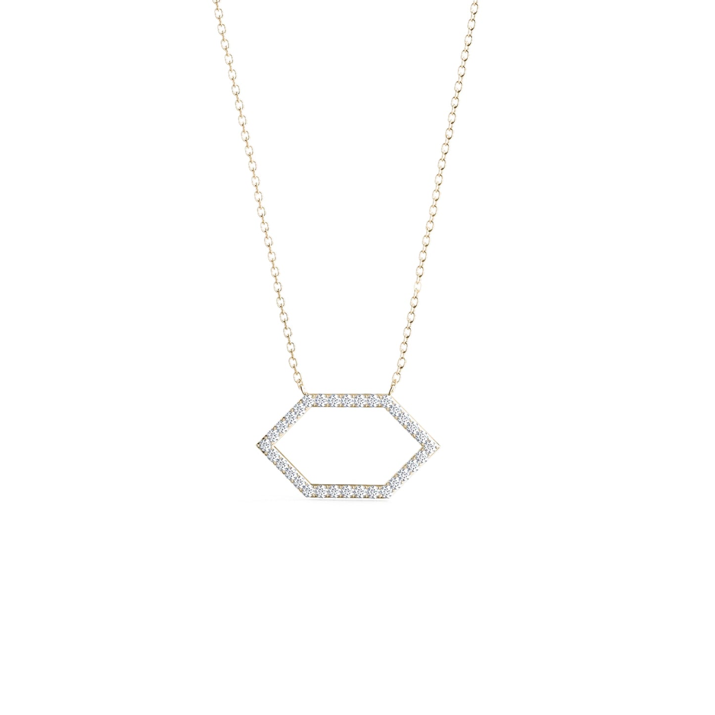 Open Hexagon Necklace with 0.15 TCW Round Cut Moissanite