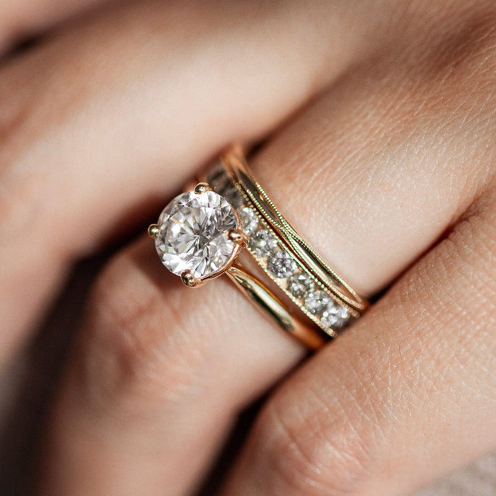 Solitaire Ring with 2.0 Ct Round Moissanite