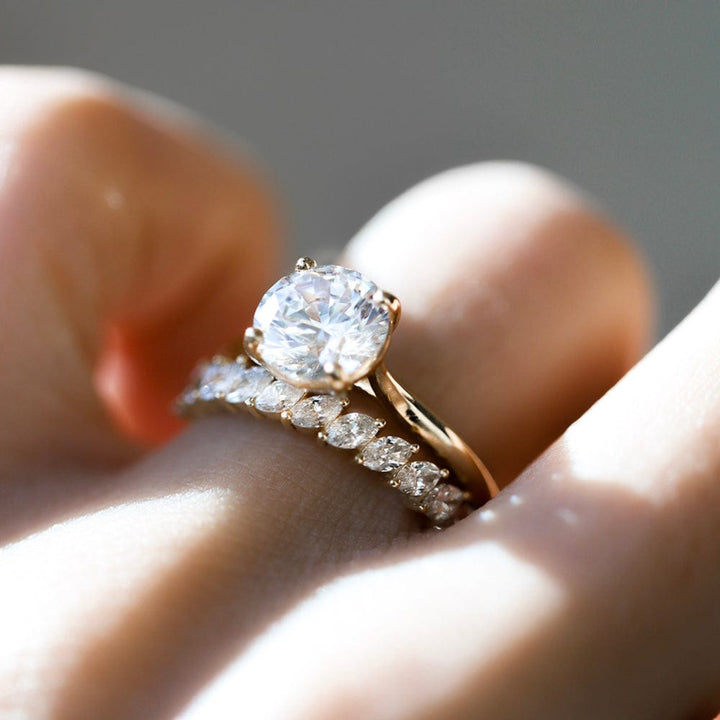 Solitaire Ring with 2.0 Ct Round Moissanite