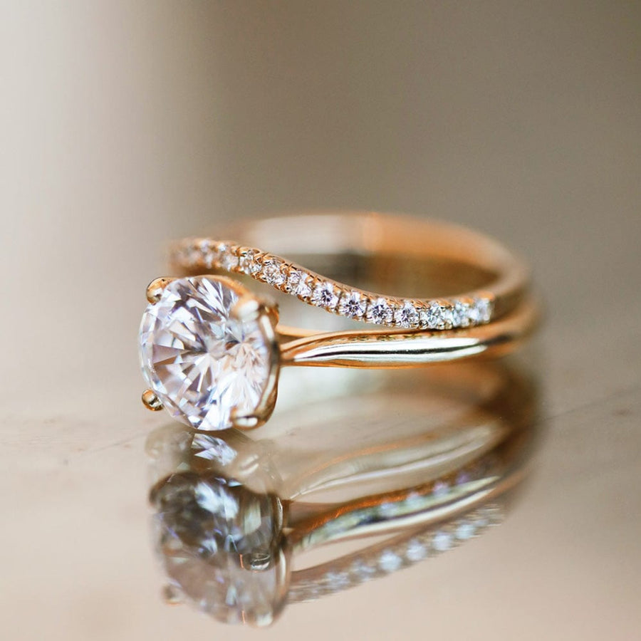 Solitaire Ring with 2.0 Ct Round Moissanite