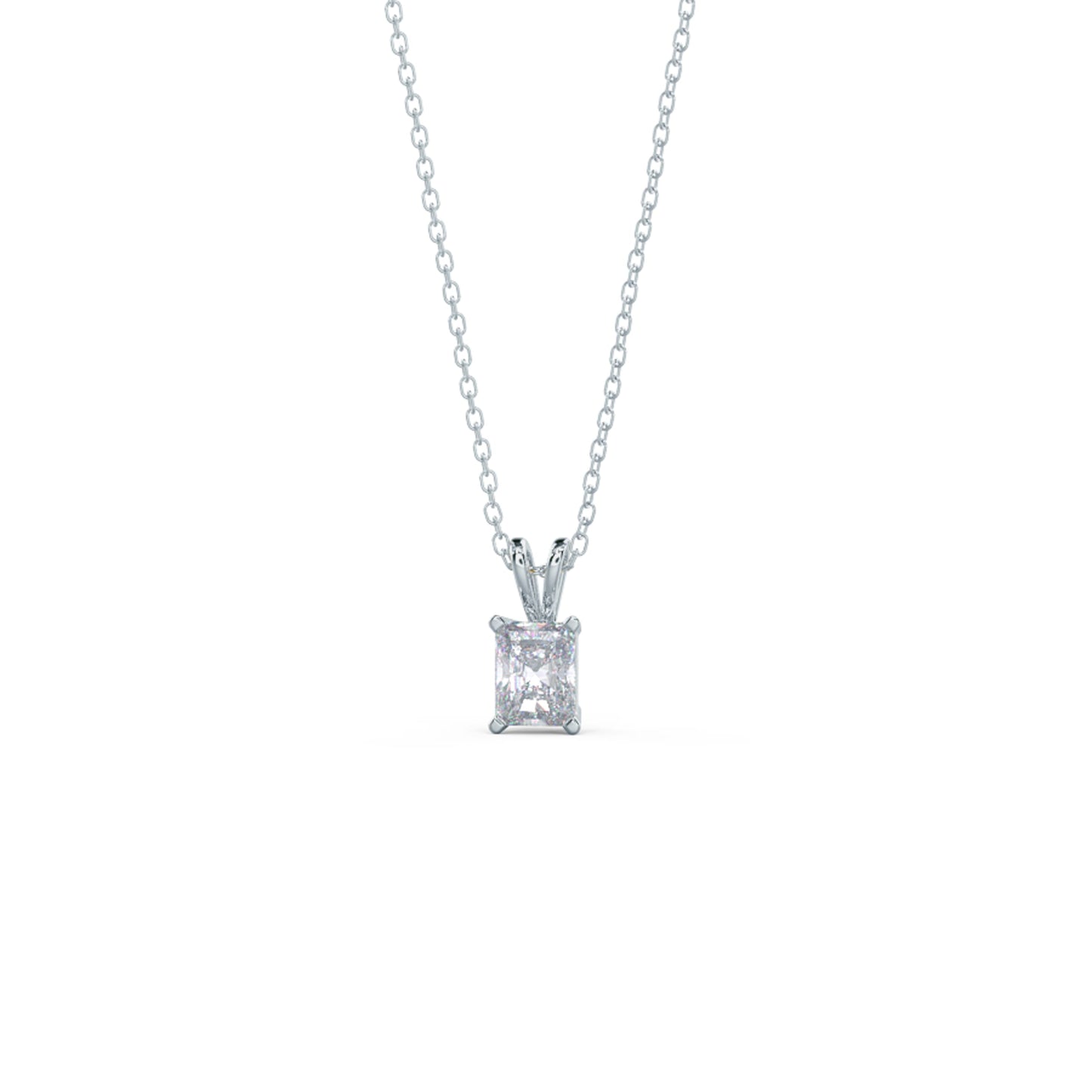 Solitaire Necklace with 0.50 CT Classic Radiant Cut Moissanite