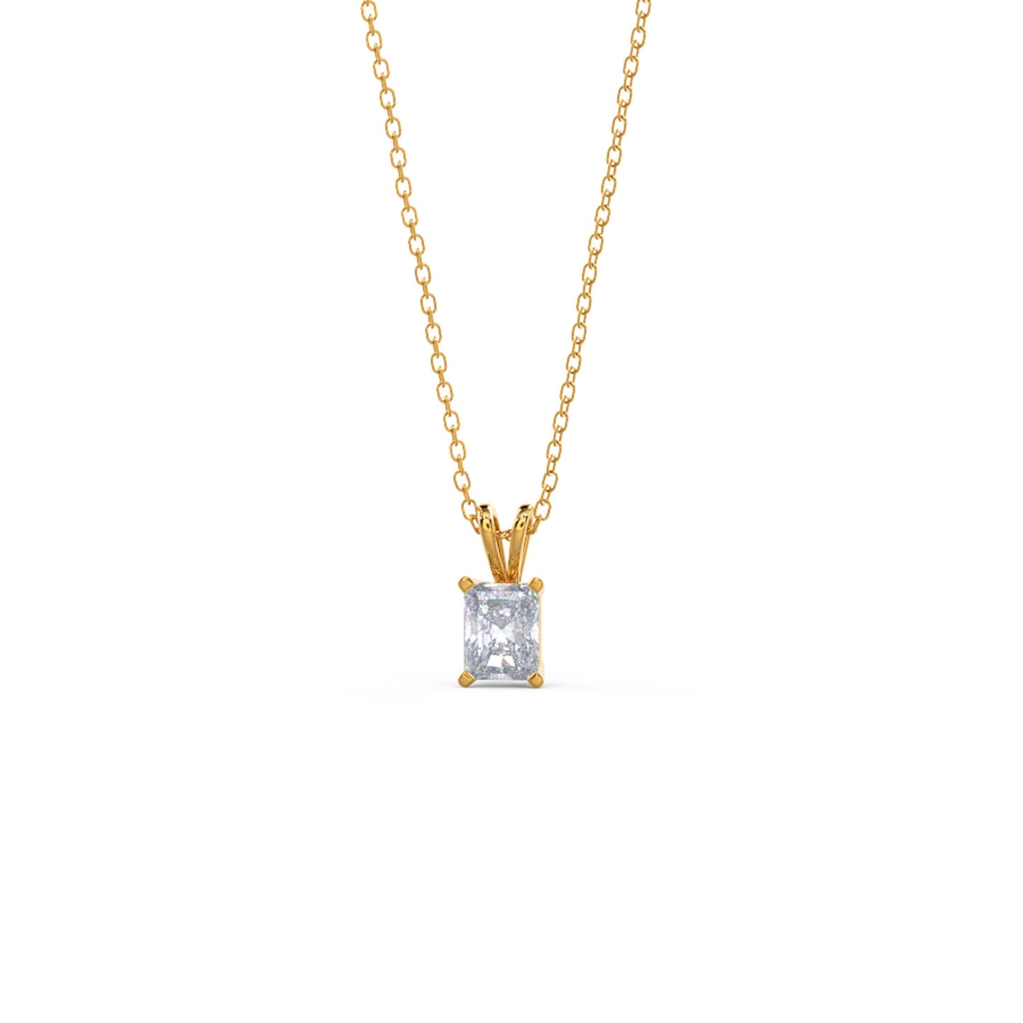 Solitaire Necklace with 0.50 CT Classic Radiant Cut Moissanite