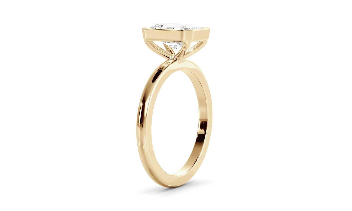 Bezel Ring with 1.50 CT Radiant Moissanite