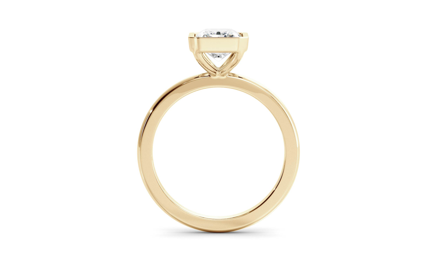 Bezel Ring with 1.50 CT Radiant Moissanite