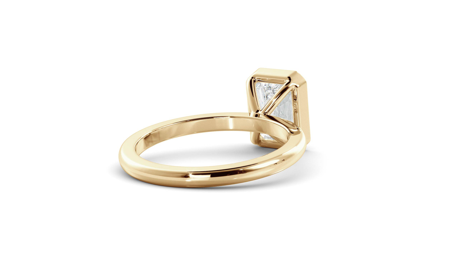 Bezel Ring with 1.50 CT Radiant Moissanite