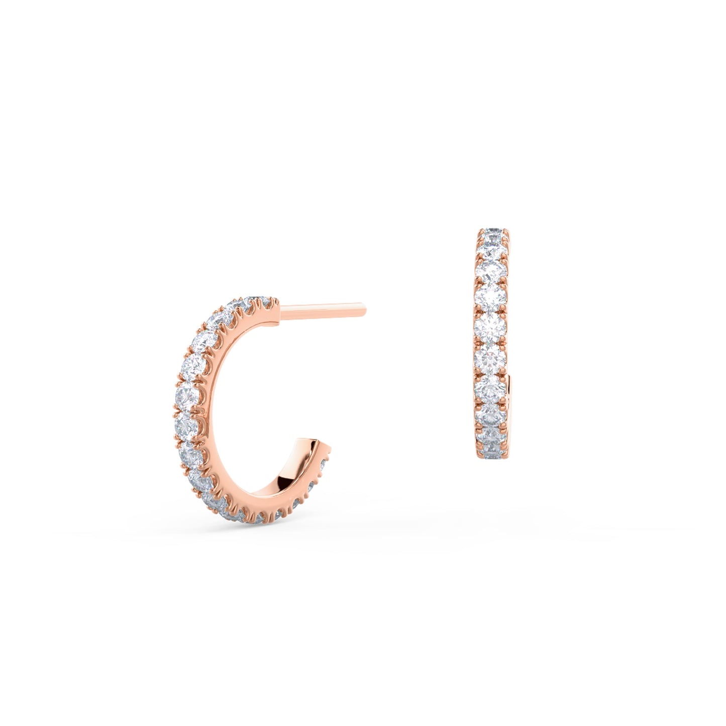 Huggie Hoop Earrings with 0.63 TCW Round Cut Moissanite