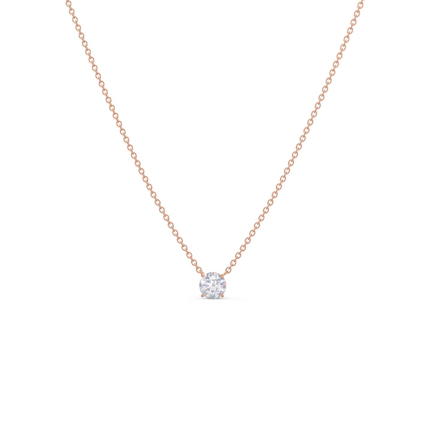 Solitaire Necklace with 1.0 CT Floating Round Cut Moissanite