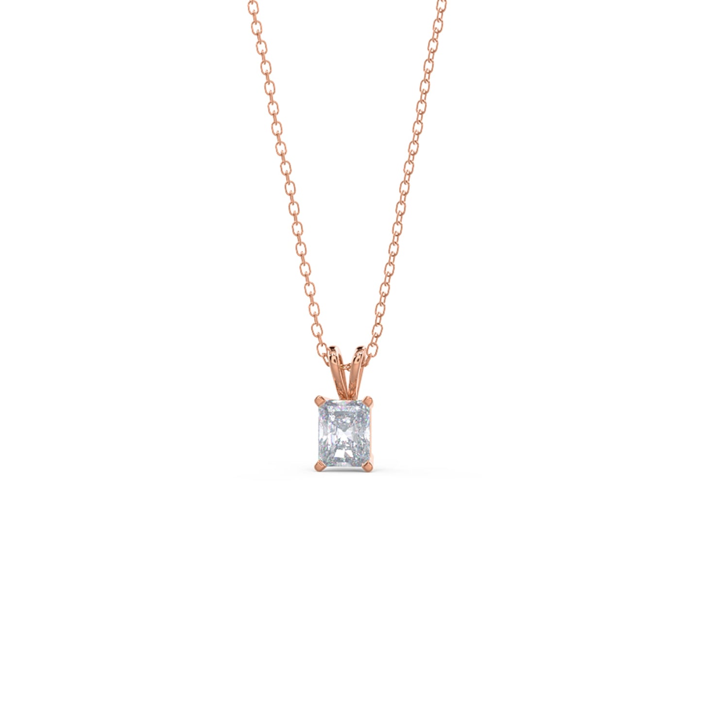 Solitaire Necklace with 0.50 CT Classic Radiant Cut Moissanite