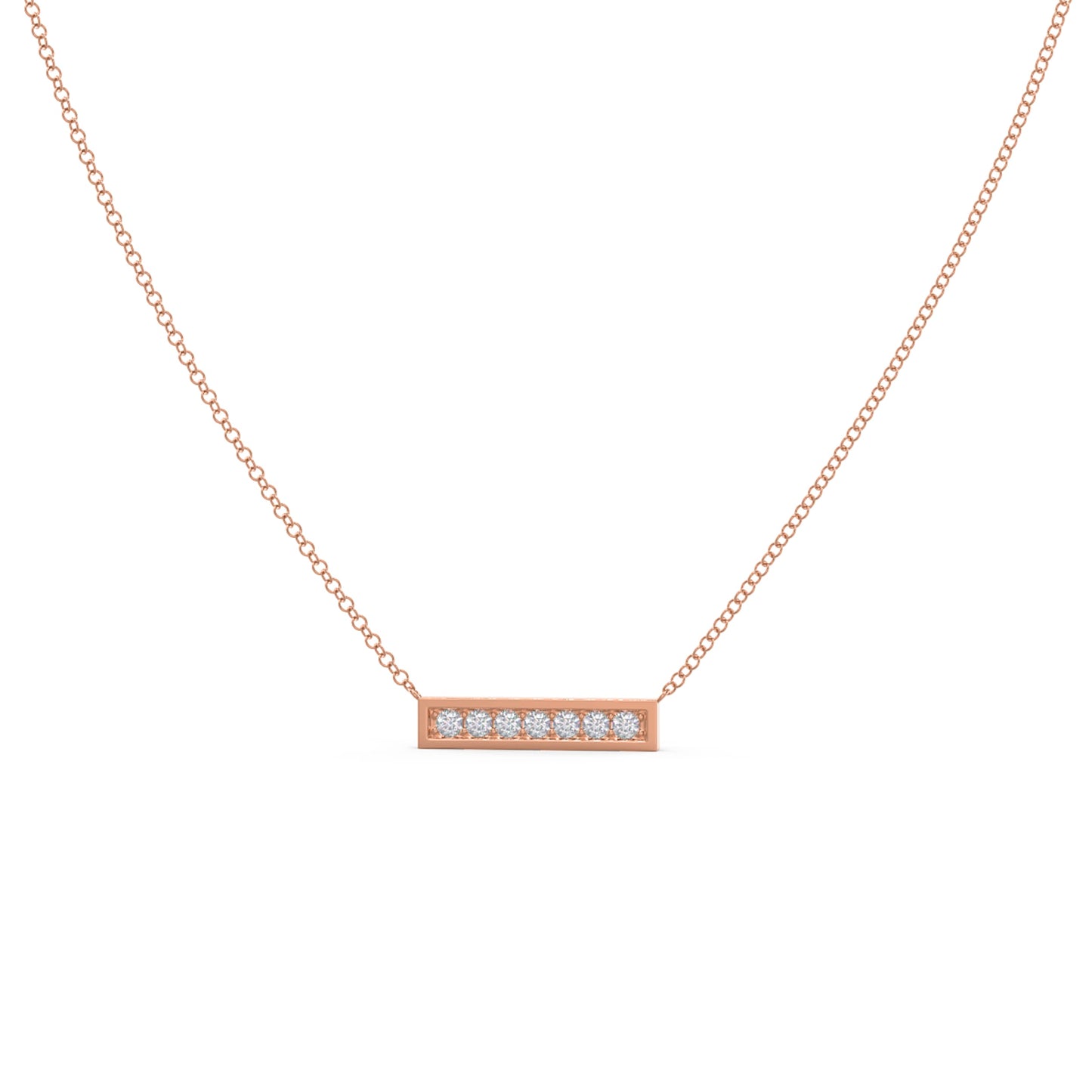 Bar Necklace with 0.21 TCW Round Cut Moissanite