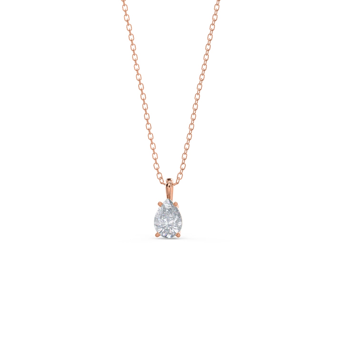 Solitaire Necklace with 0.50 CT Classic Pear Cut Moissanite