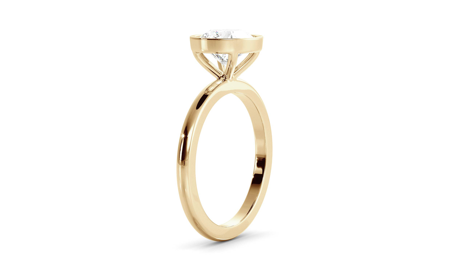 Bezel Ring with 1.0 CT Round Moissanite