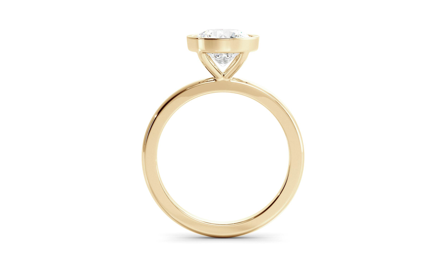 Bezel Ring with 1.0 CT Round Moissanite