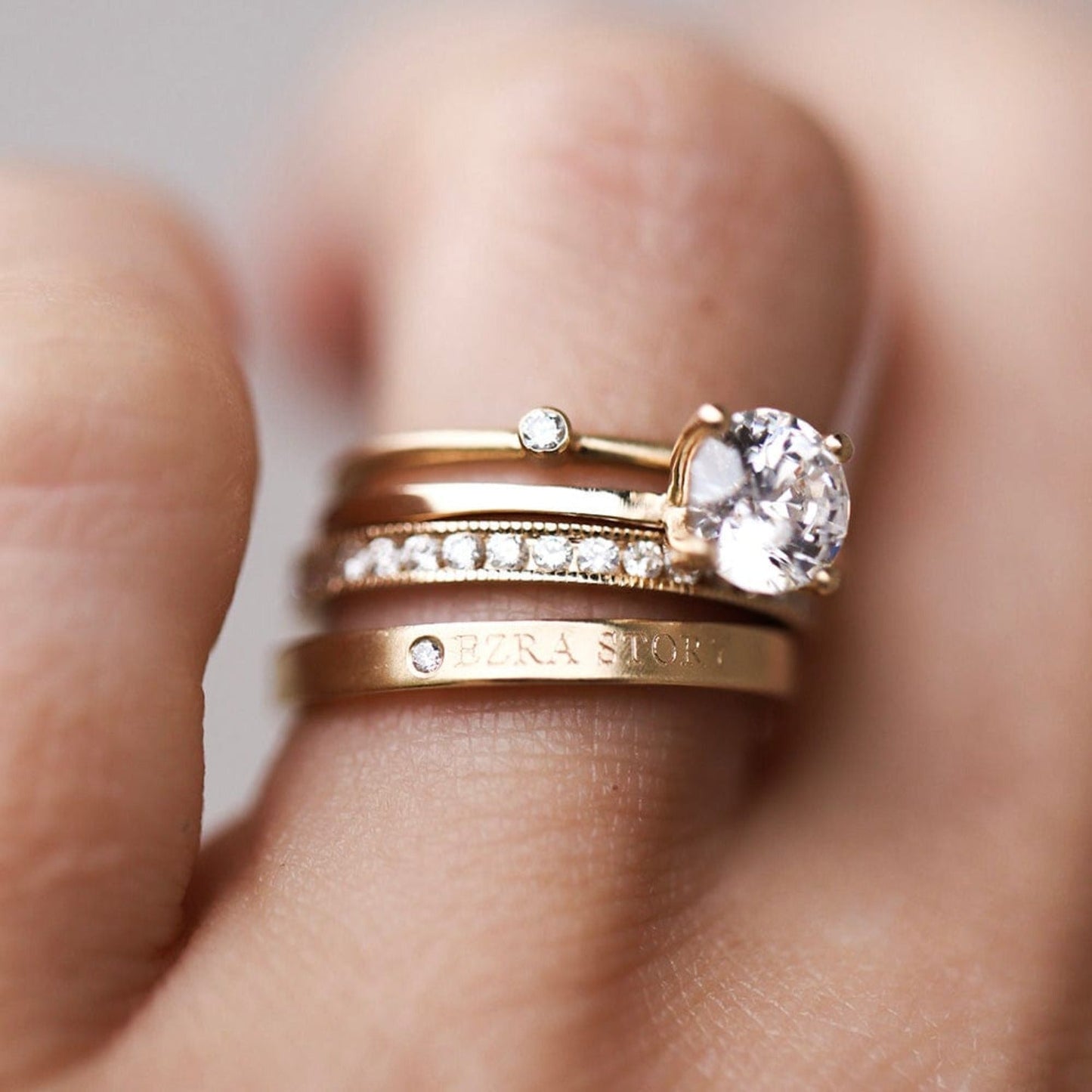 0.90 CT Round Moissanite Solitaire Engagement Ring