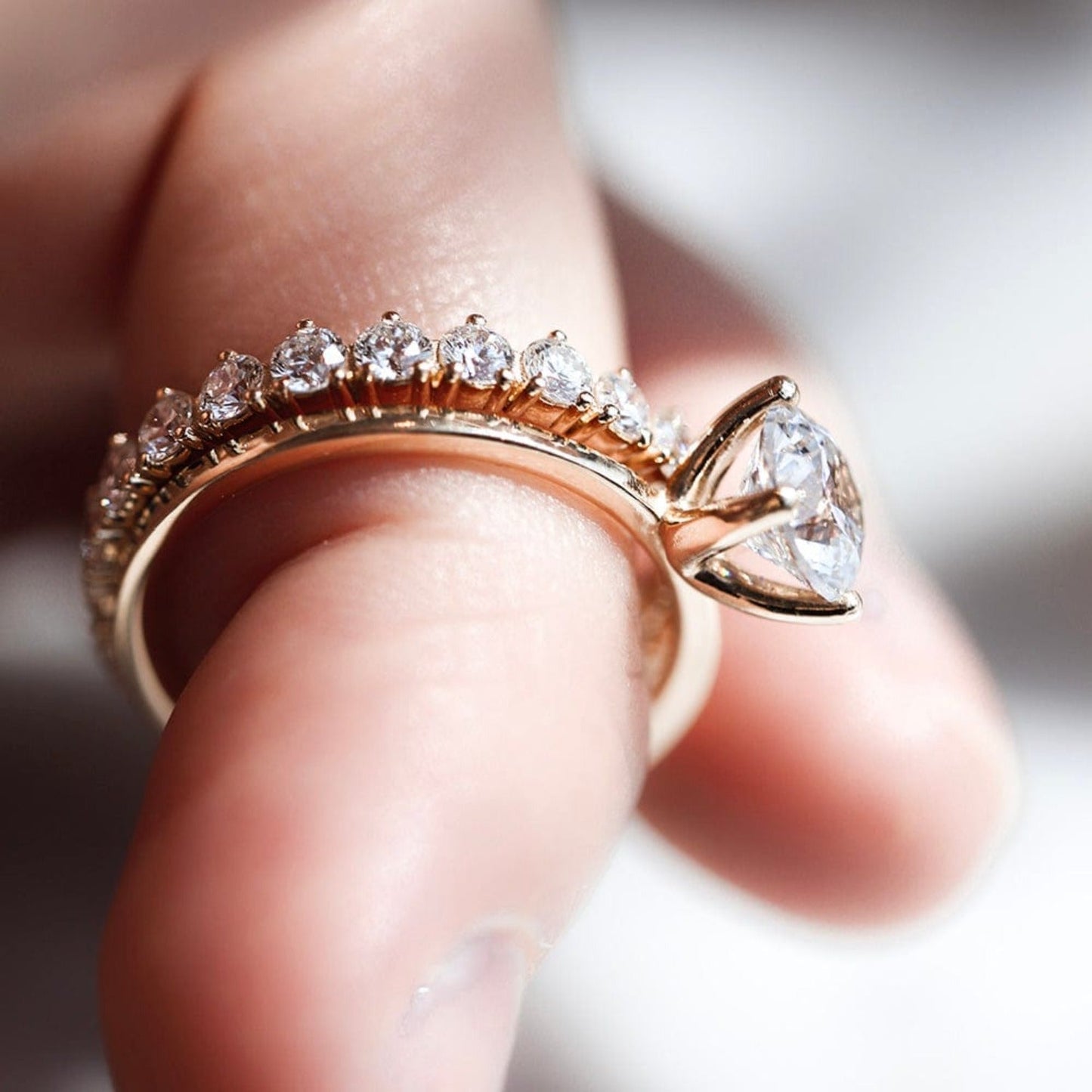 0.90 CT Round Moissanite Solitaire Engagement Ring