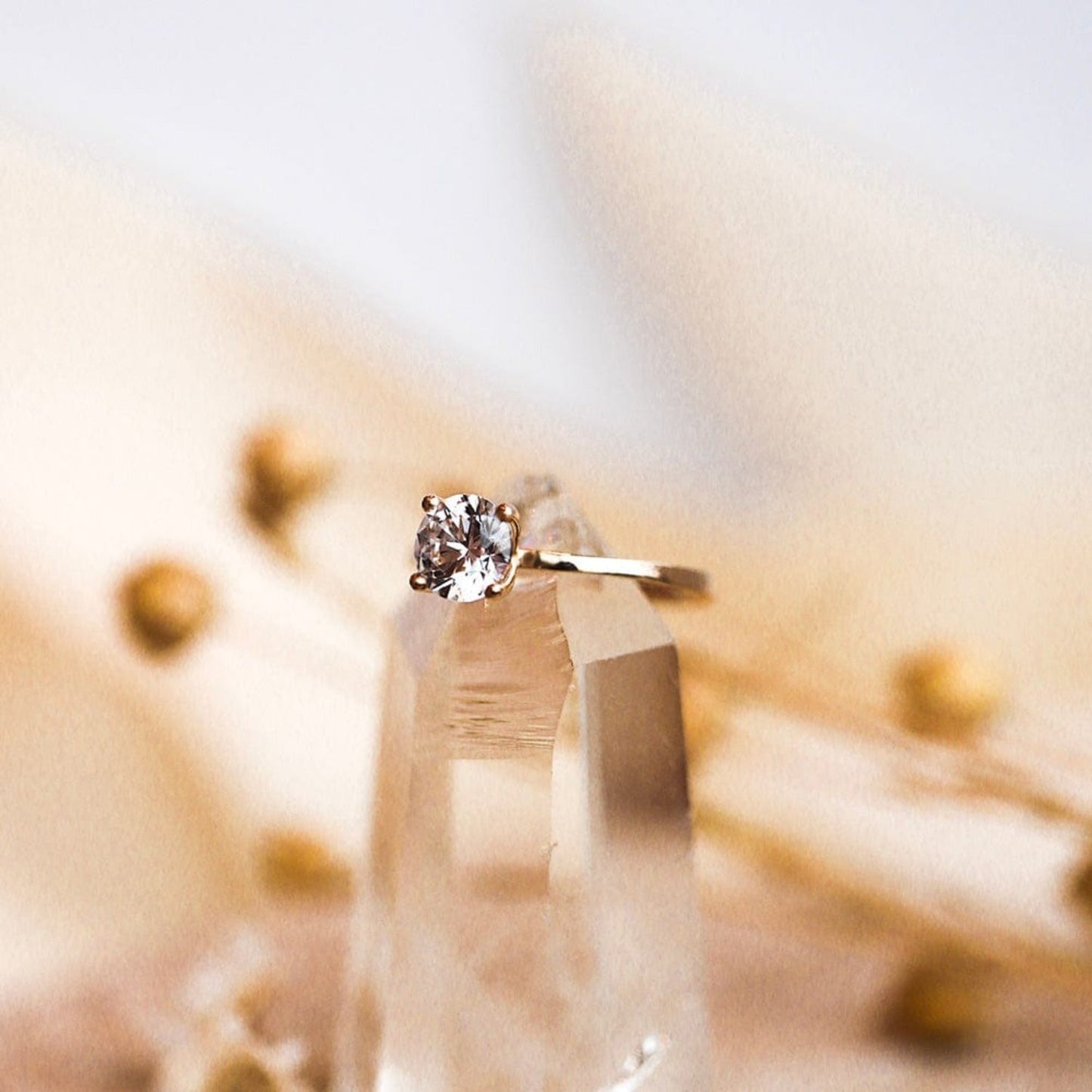 0.90 CT Round Moissanite Solitaire Engagement Ring