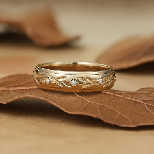 Round moissanite diamond men’s wedding band in classic style