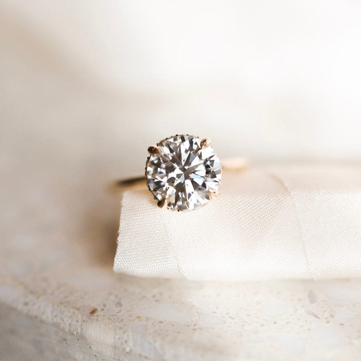 Hidden Halo Ring with 1.0 Ct Round Moissanite