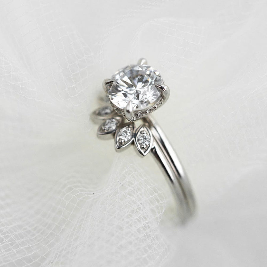 Hidden Halo Ring with 1.0 Ct Round Moissanite