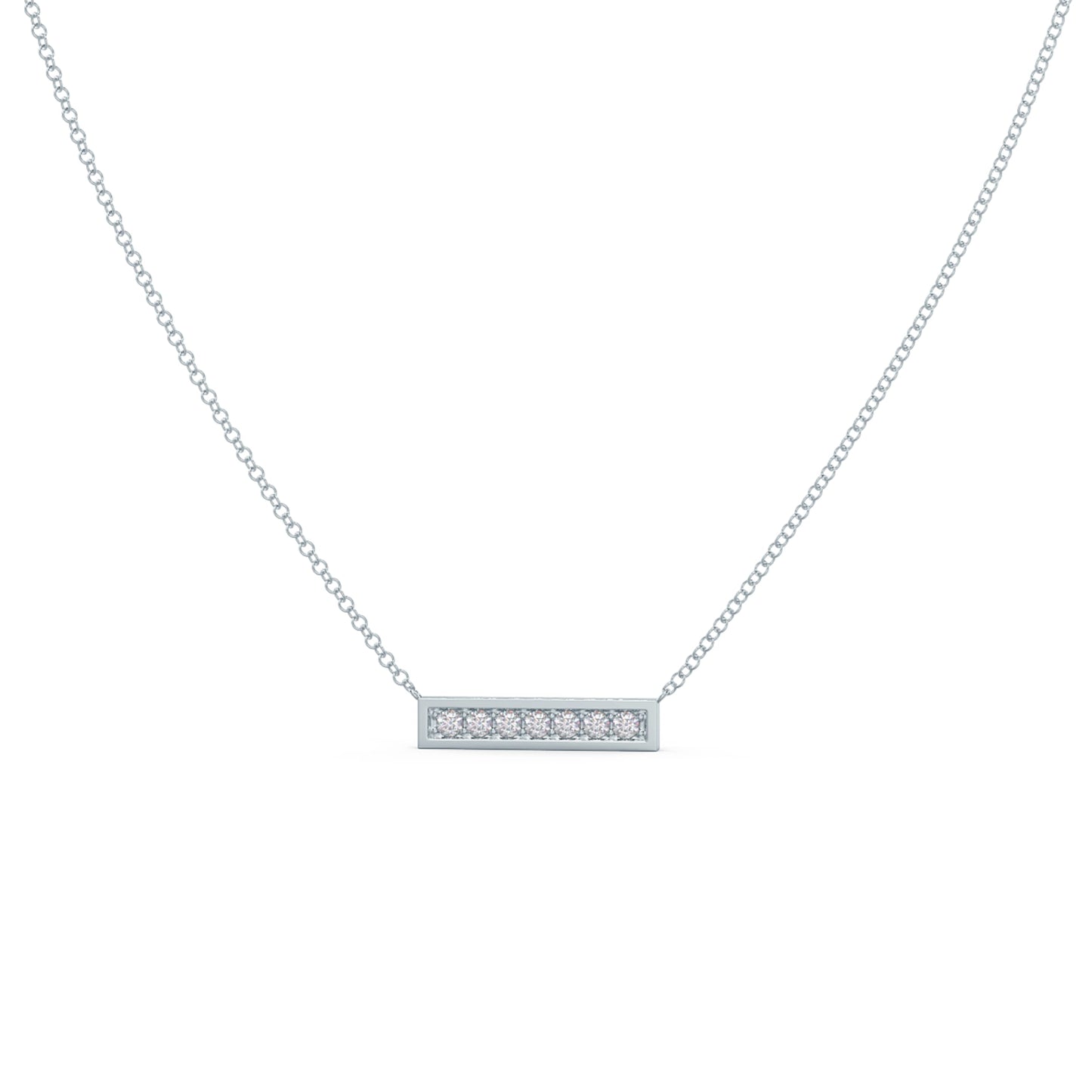 Bar Necklace with 0.21 TCW Round Cut Moissanite