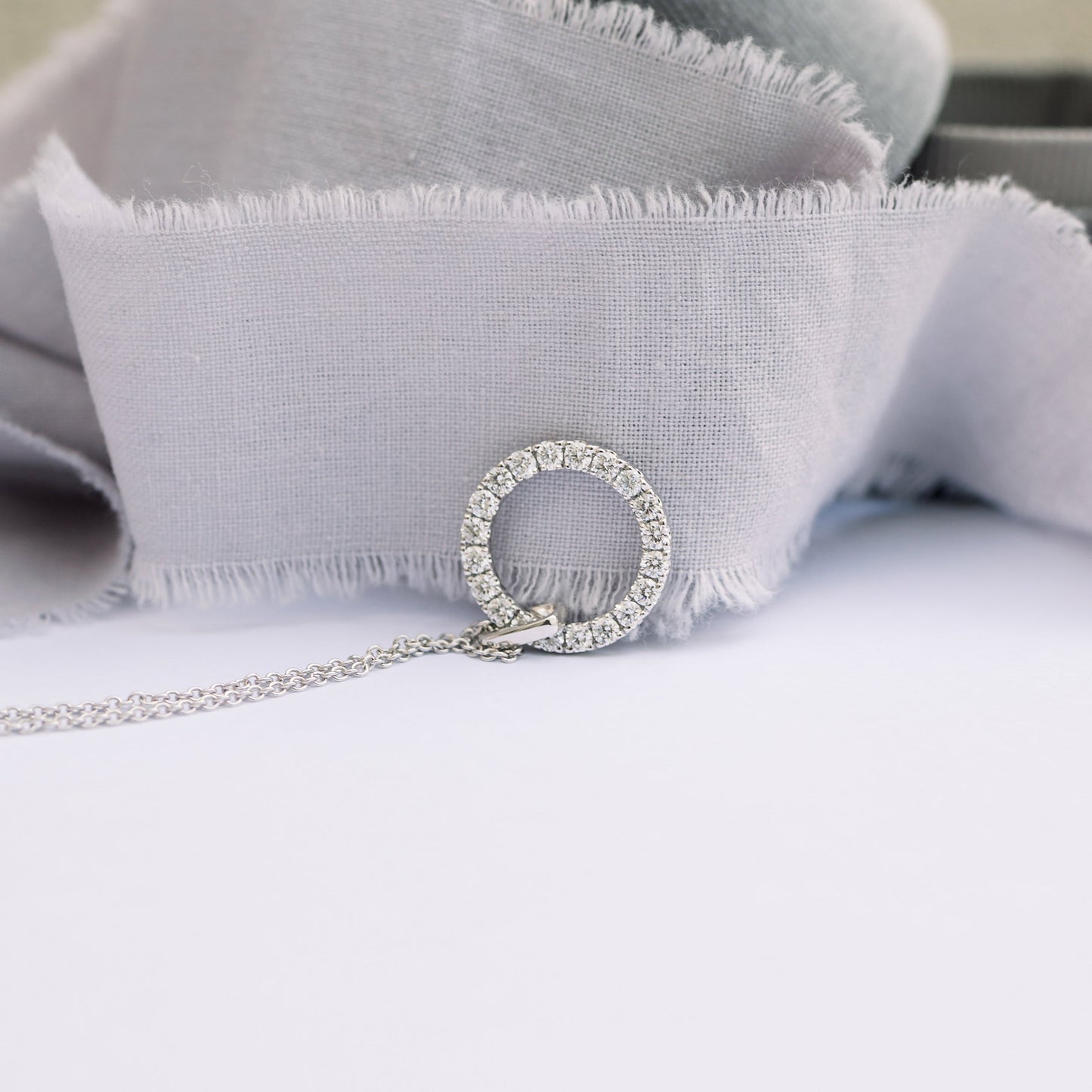 Open Circle Necklace with 0.25 TCW Round Cut Moissanite