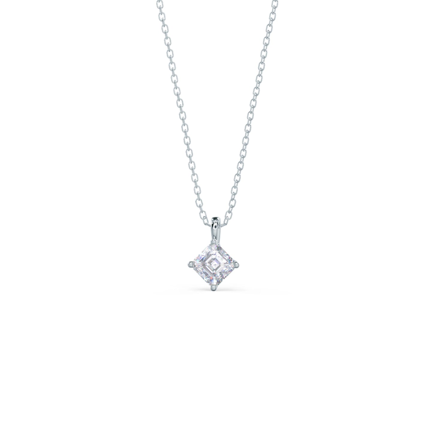 Solitaire Necklace with 0.50 CT Classic Asscher Cut Moissanite