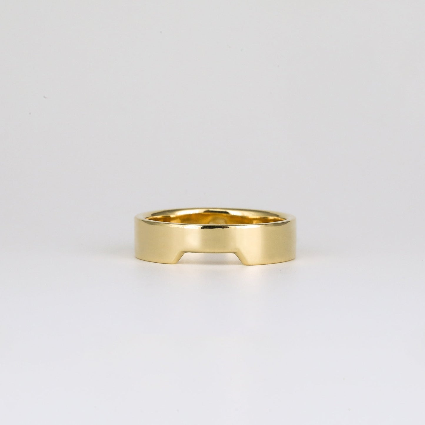 Plain Wide Flat Contour Wedding Band