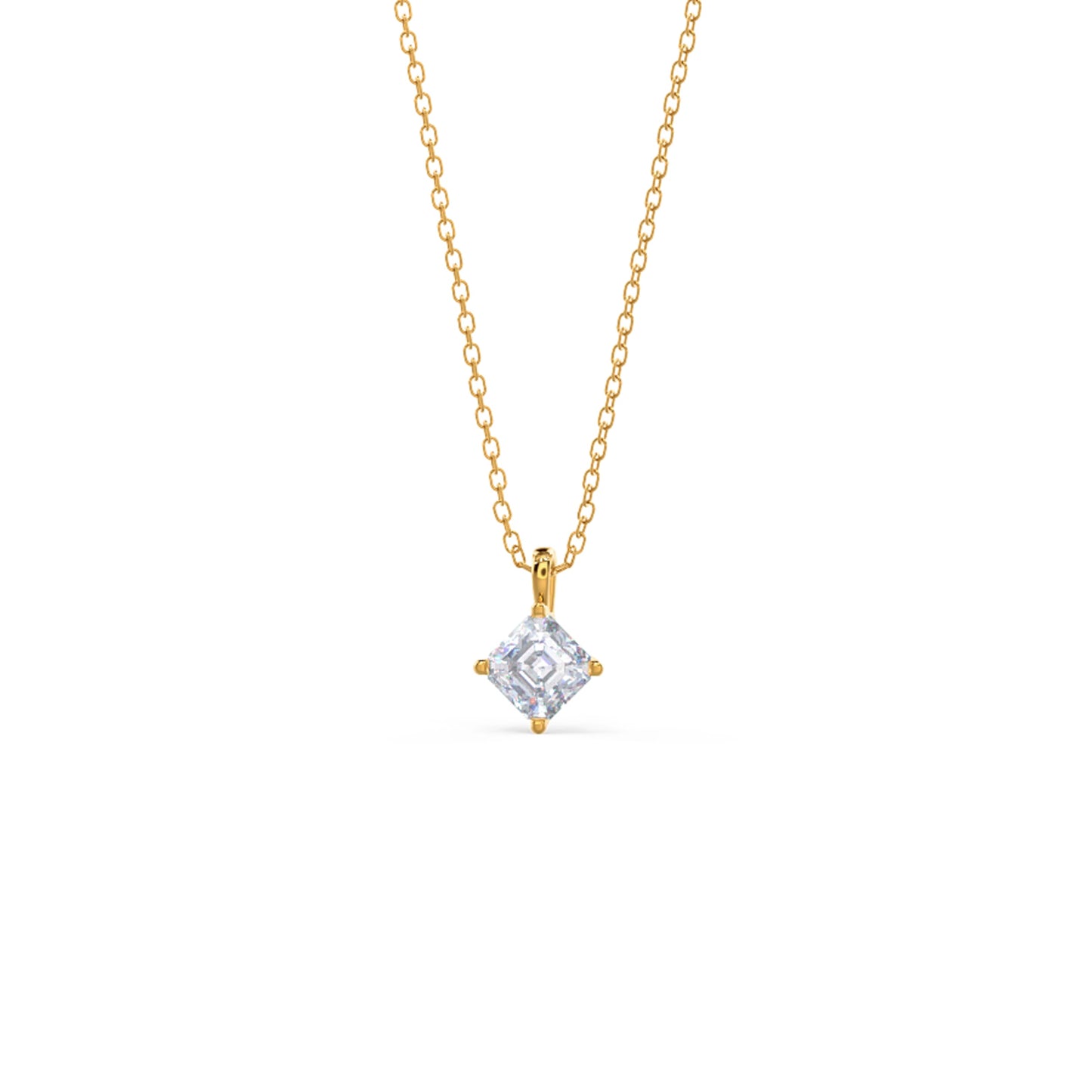 Solitaire Necklace with 0.50 CT Classic Asscher Cut Moissanite
