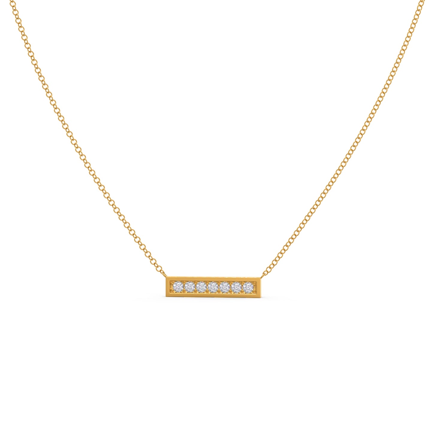 Bar Necklace with 0.21 TCW Round Cut Moissanite
