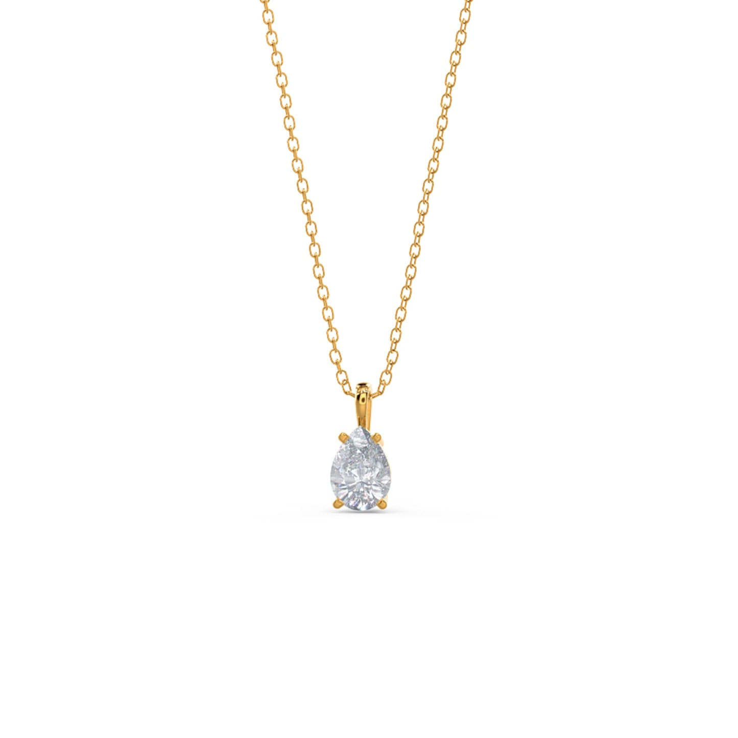Solitaire Necklace with 0.50 CT Classic Pear Cut Moissanite