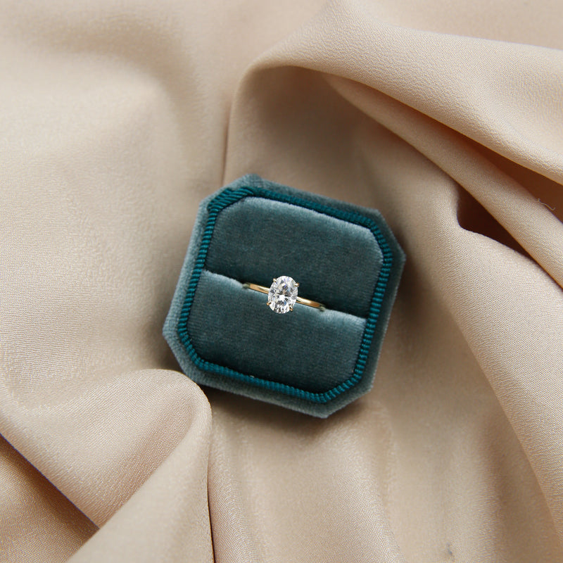 Solitaire Ring with 1.50 CT Oval Cut Moissanite