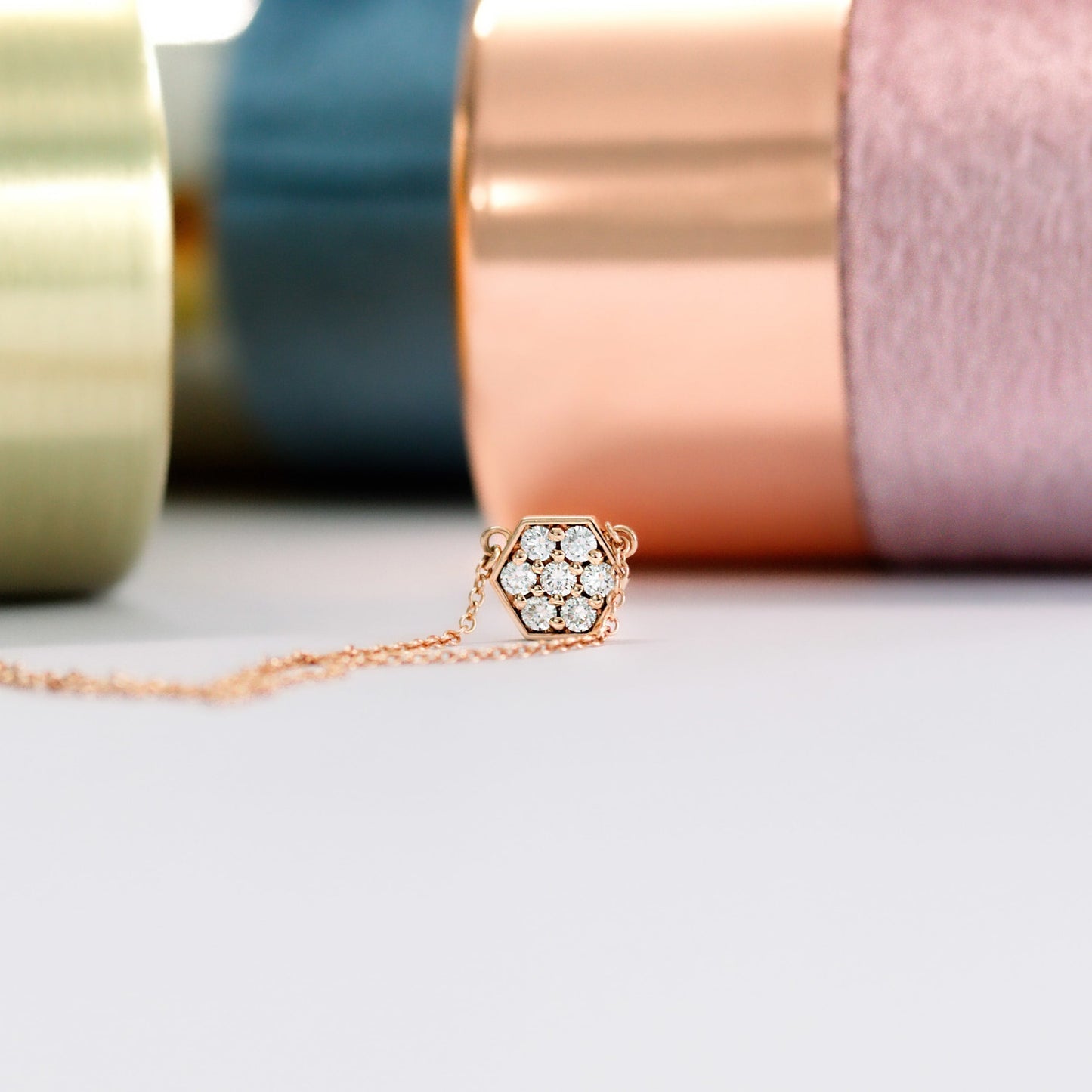 Minimalist Necklace with 0.21 TCW Round Cut Moissanite