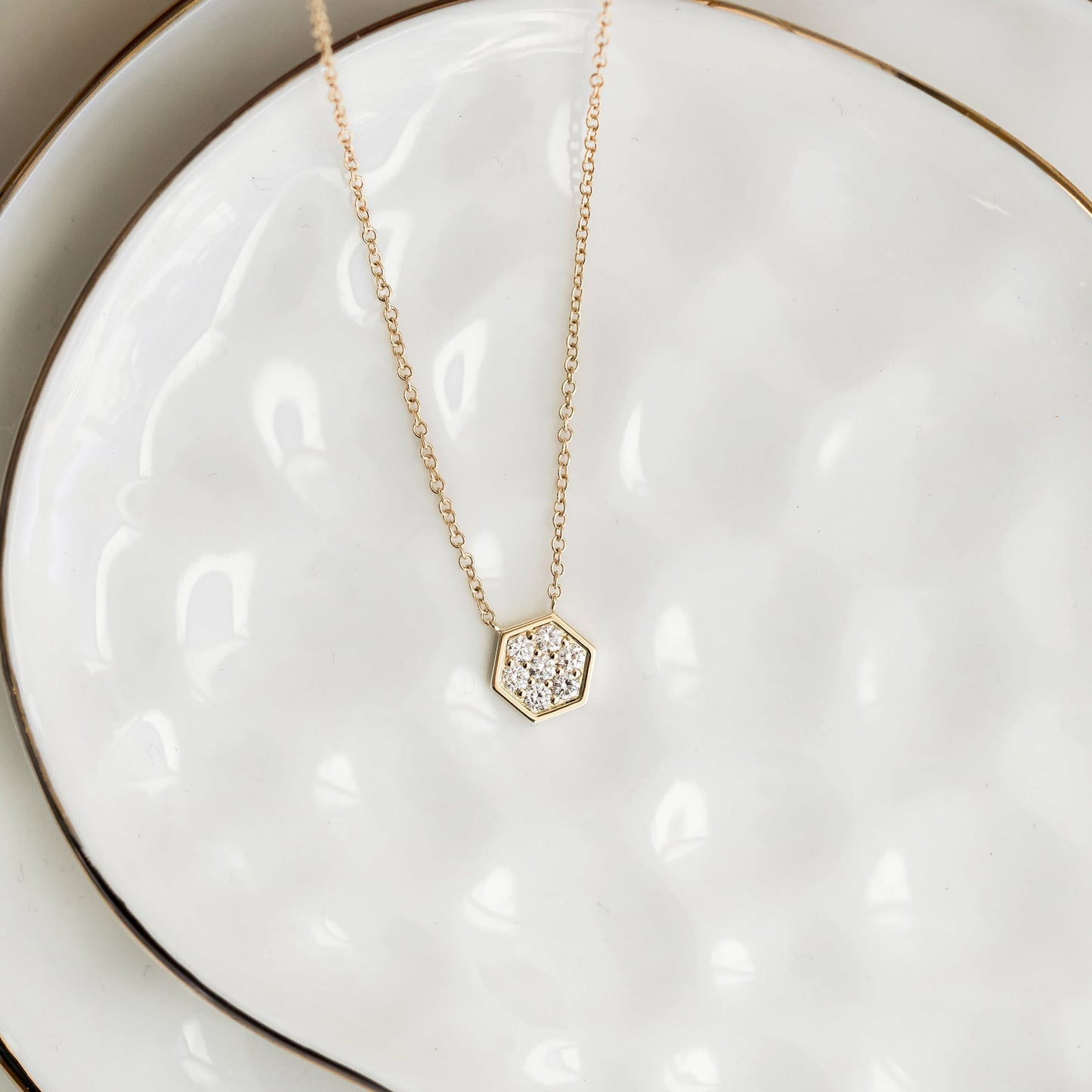 Minimalist Necklace with 0.21 TCW Round Cut Moissanite