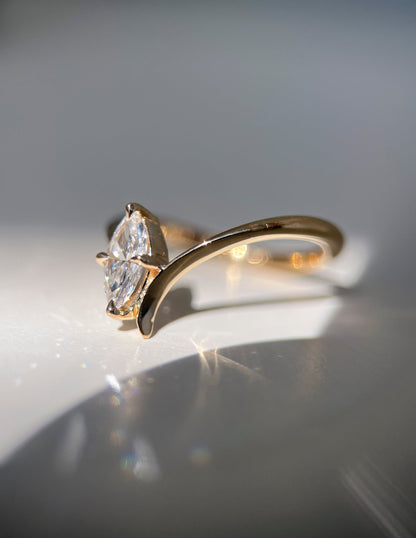 0.50 -1.50 CT Marquise Shape Lab Grown Diamond Solitaire Engagement Ring
