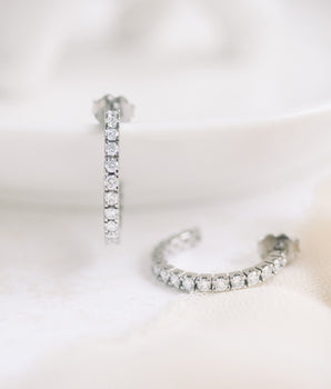 Hoop Earrings with 1.0 TCW-2.0 TCW Round Cut Moissanite