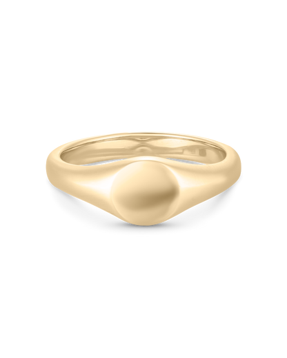 Fifi- Round Style Signet Lab Grown Diamond Pinky Ring