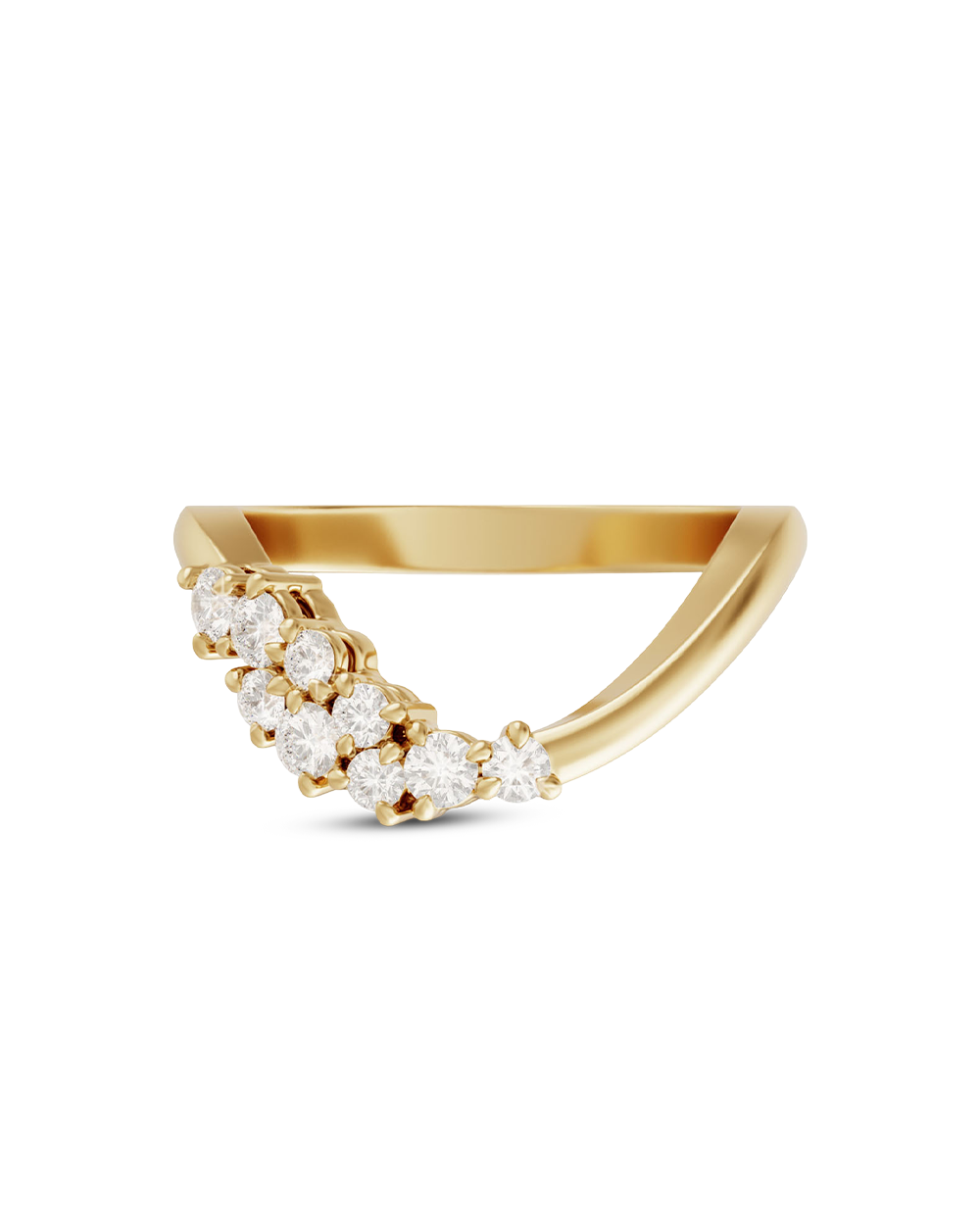 Bianca- Round Curved Lab Grown Diamond Wedding Band